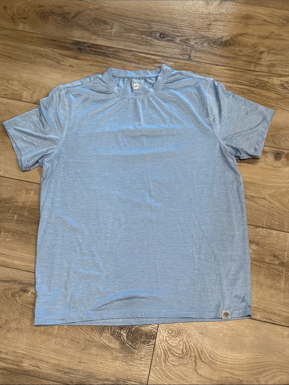 Flag and Anthem Men's Light Blue Crew Neck Shirt - medium